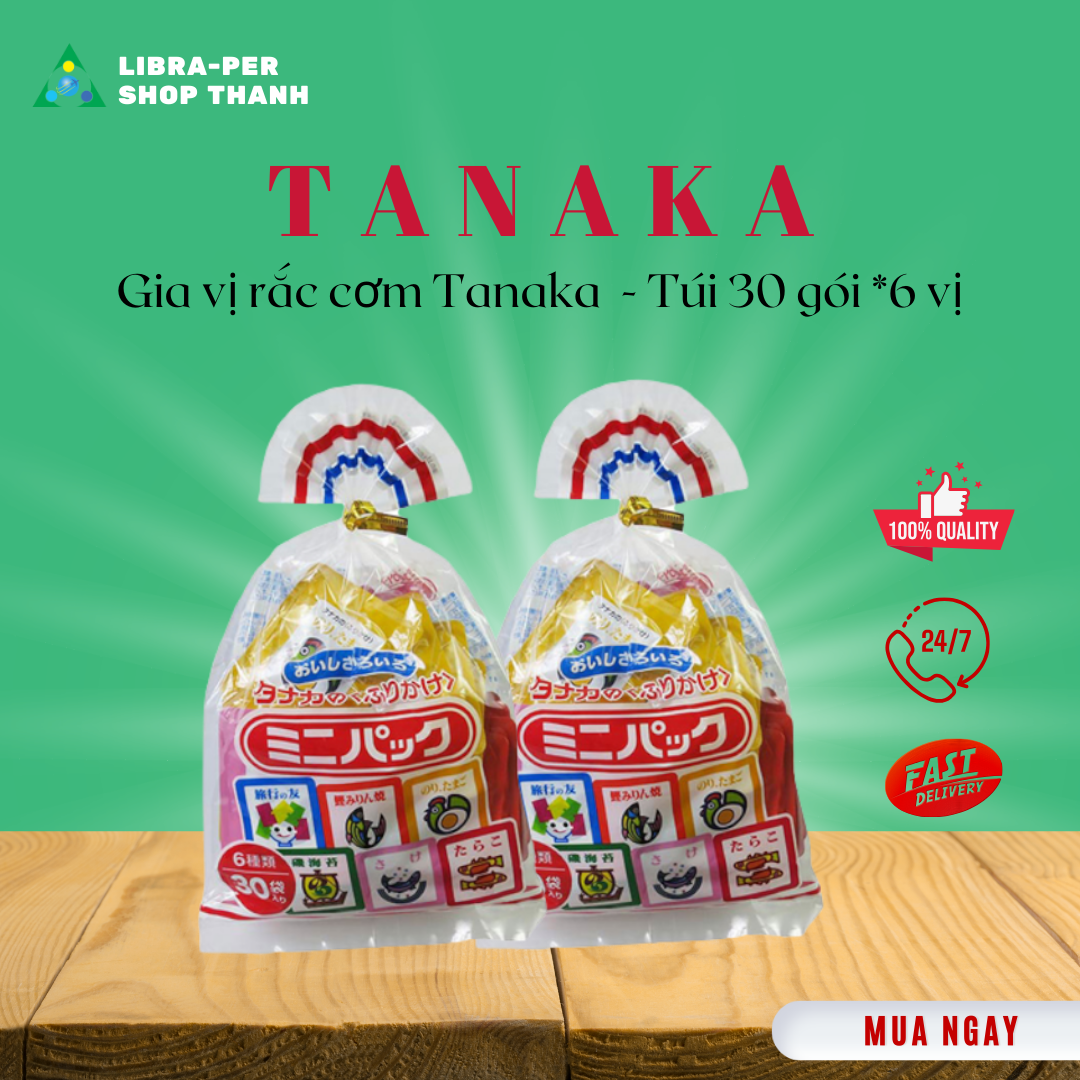[Có sẵn] [Ảnh thật] [Chính hãng] Gia vị rắc cơm Tanaka nội địa Nhật 30 gói nhỏ 6 vị