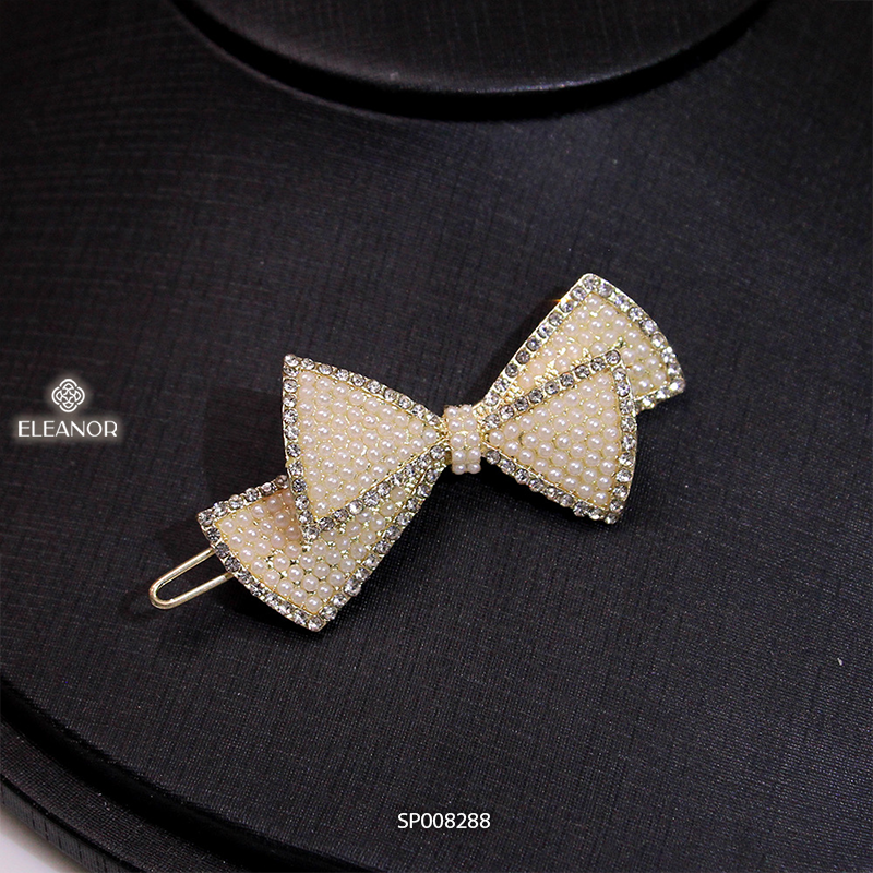 Kẹp tóc nữ Eleanor Accessories kẹp hình nơ viền đính đá sang chảnh phụ kiện tóc 6929