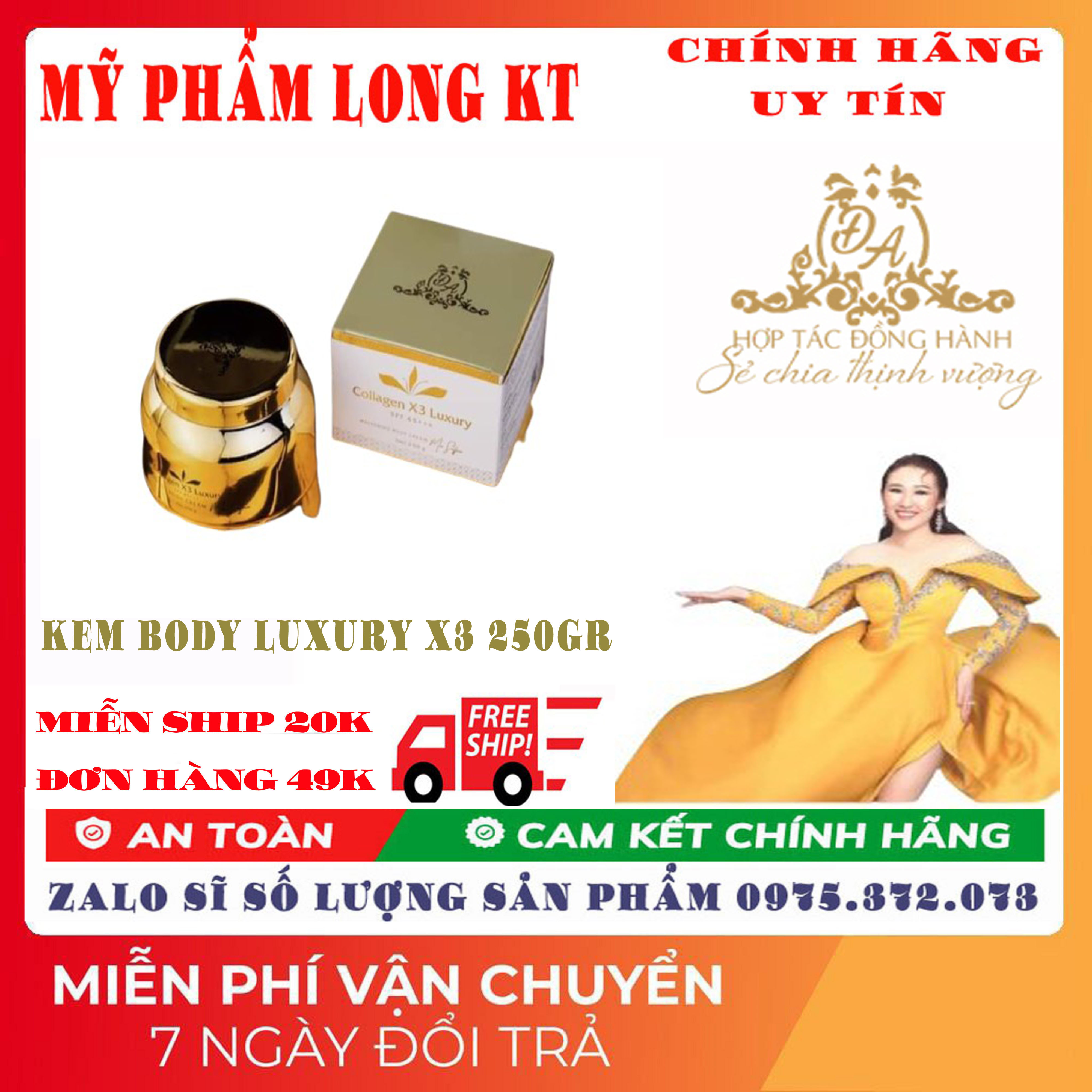 【Chính Hãng】Kem Body Collagen X3 Luxury Đông Anh 250Gr Thơm Ngất Ngây