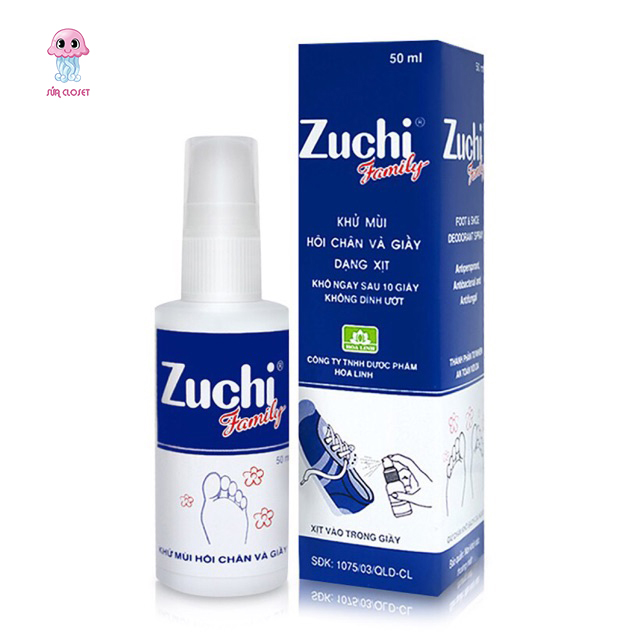 Chai Xịt Khử Mùi Giày Và Mùi Hôi Chân Zuchi 50Ml Khô Nhanh Không Nhờn Không Dính Bẩn Không Hại Da Giúp Khử Mùi Hôi Tức Thì Giảm Tiết Mồ Hôi Loại Bỏ Tác Nhân Gây Mùichống Hôi Chân Và Giàyngăn Ngừa Nấm Bàn Chânchống Nấm Mốc Giày