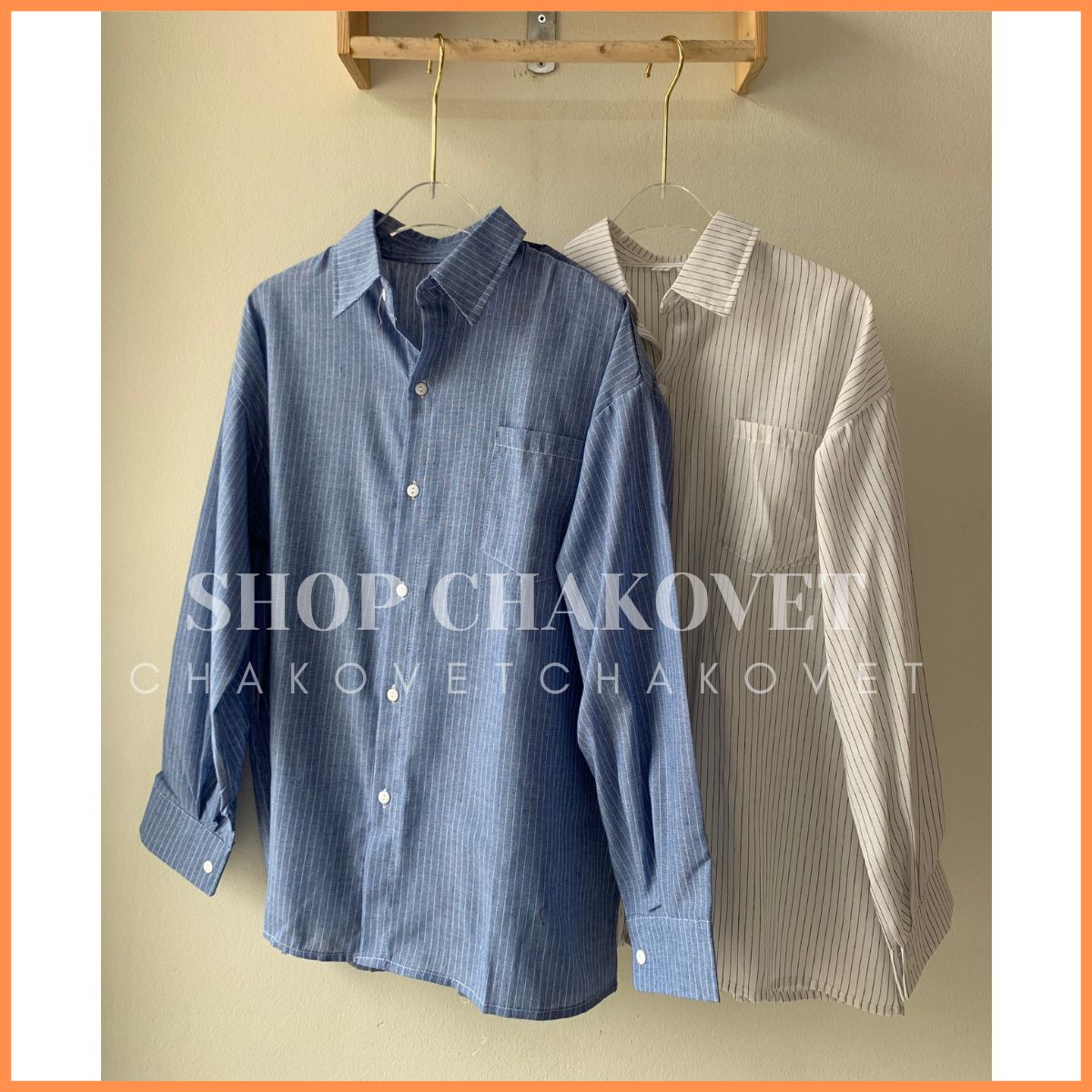 Áo Sơ Mi Kẻ Sọc Hở Vai Form Rộng Cực HOT Sơ Mi Cao Cấp 1 Túi Có Khuy Cài Vai Phong Cách Hàn Quốc A.8