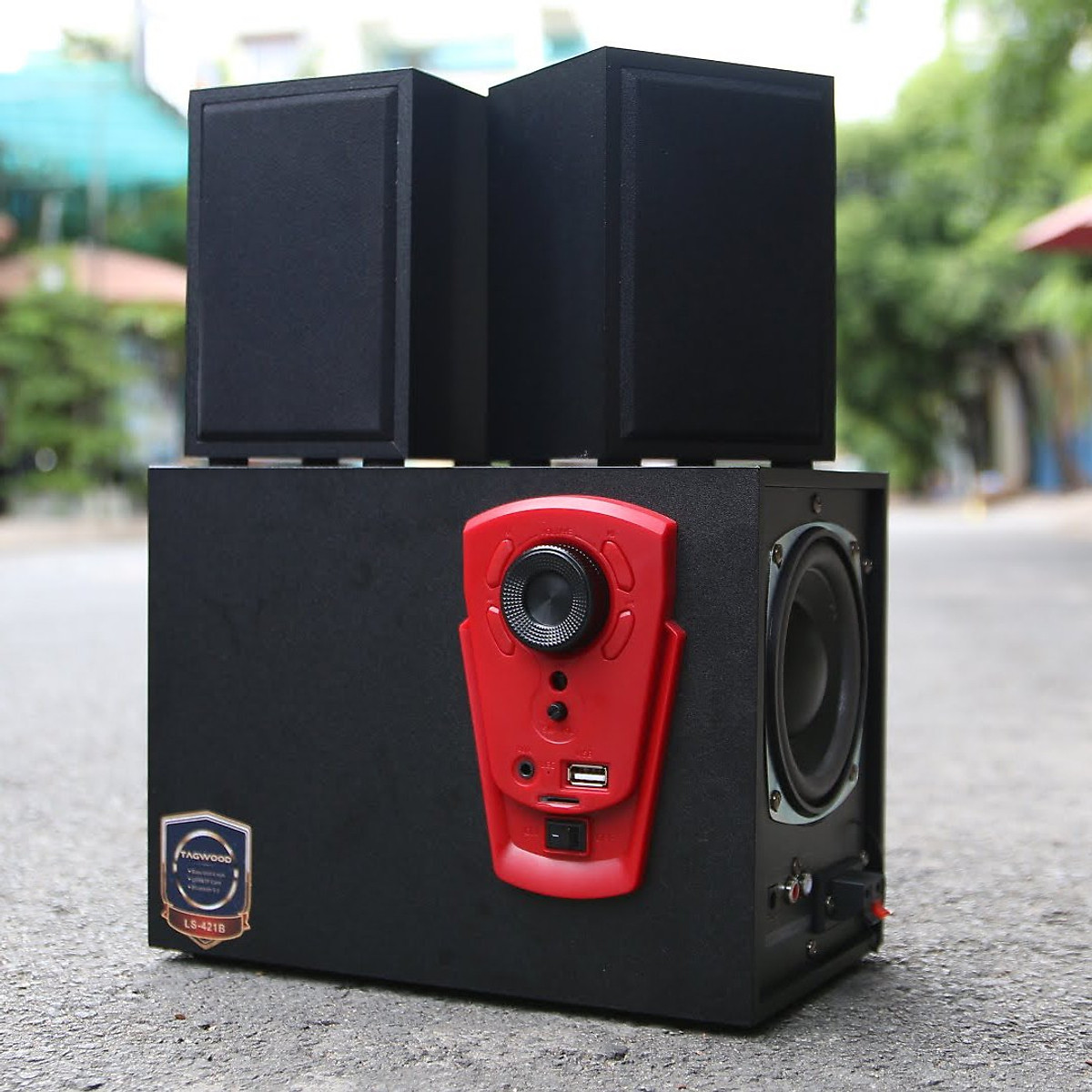 ( Siêu Sale ) Loa vi tính TAGWOOD LS 421B - Loa bluetooth 2 loa treble 1 loa sub - Âm thanh 2.1 - Công suất lên đến 50W - Nghe nhạc cực đỉnh - Thiết kế cực ngầu - Có remote chỉnh nhạc - Hàng chính hãng