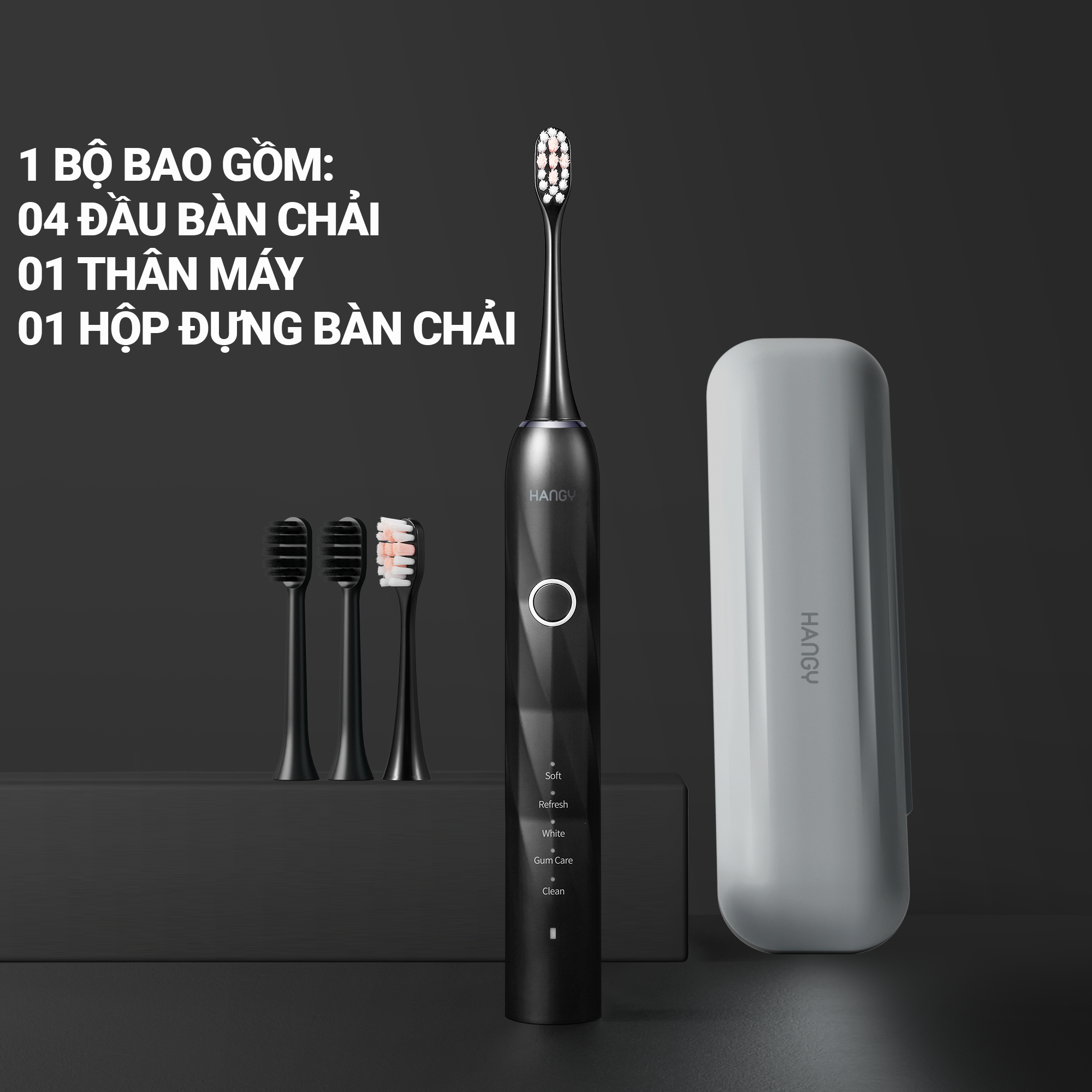 Bàn chải điện HANGY chuẩn nha khoa HY23 Pro Nâng Cấp siêu sóng âm làm trắng răng giảm mảng bám [Bảo 