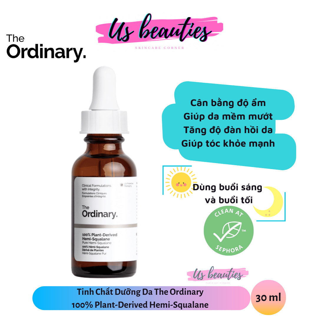 [Hcm]Tinh Chất Dưỡng Da The Ordinary 100% Plant - Derived Hemi - Squalane 30Ml