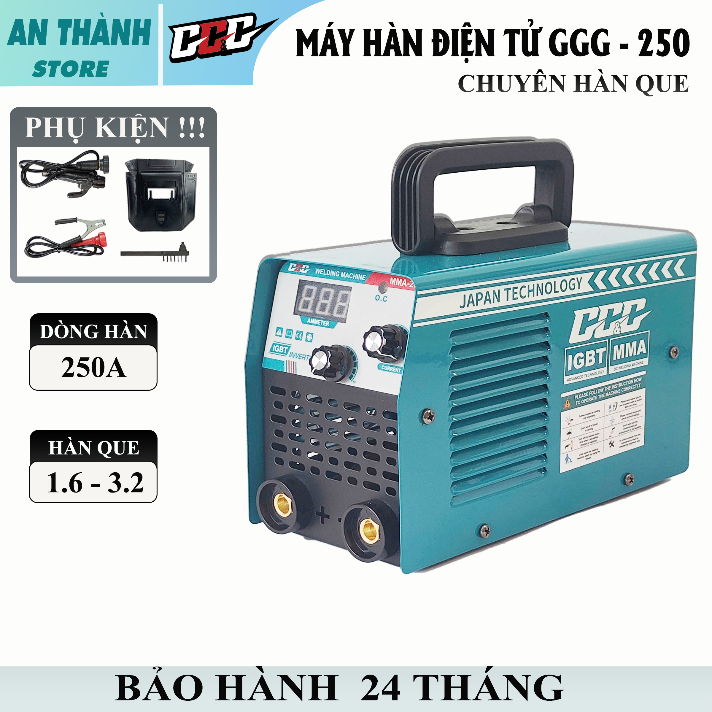 Máy hàn điện tử MMA420 HÀN QUE 1.6-3.2 máy hàn hồ quang hàn inox máy hàn que  lõi đồng. TẶNG 20 QUE 