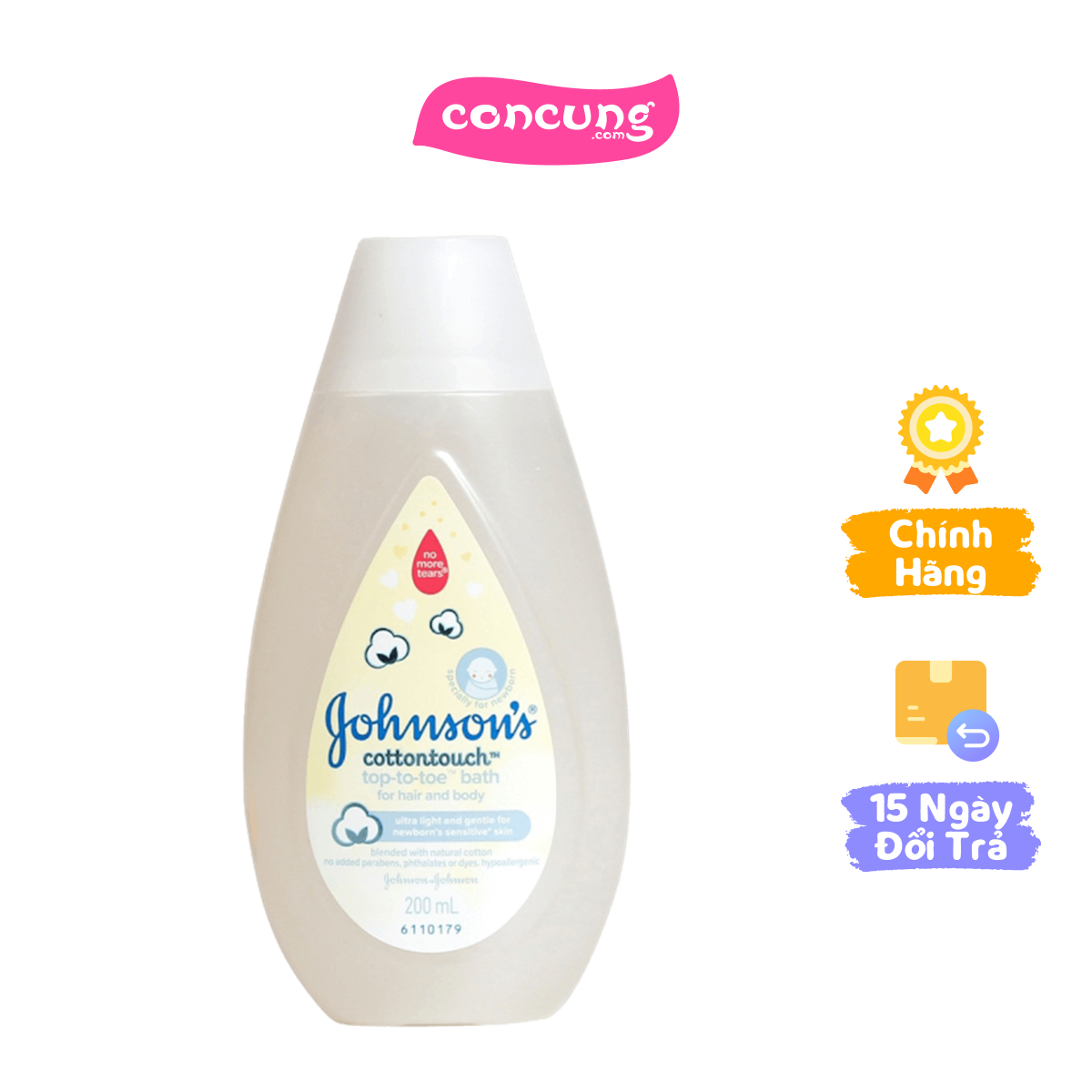 Tắm gội dịu nhẹ như bông Johnson baby cotton touch 200ml