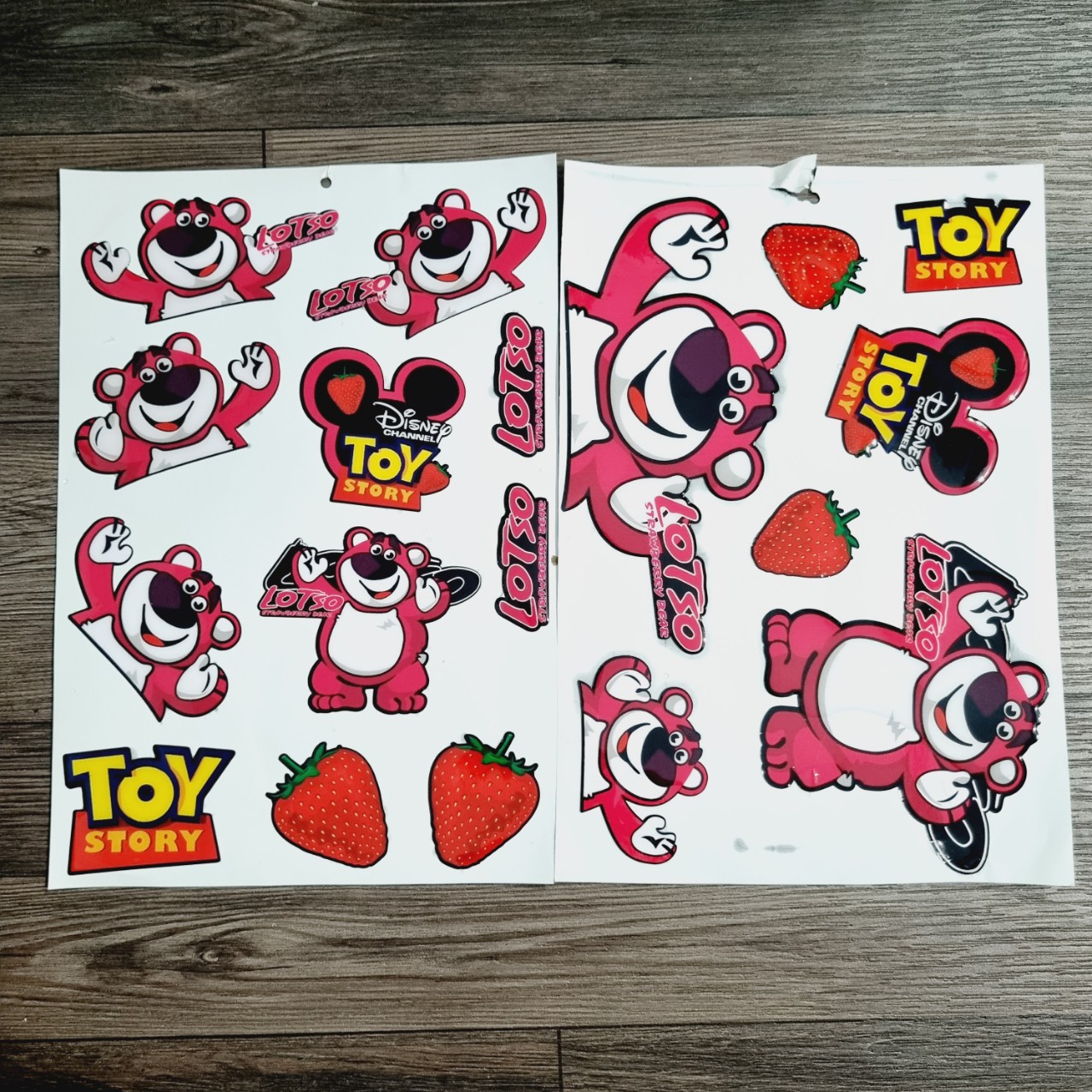 (PHŨ NHỰA TRONG) Bộ Tem dán xe gấu dâu Lotso - tem trang trí xe máy GẤU DÂU LOTSO siêu cute