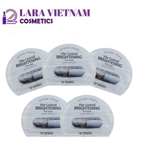 [Hcm]Combo 5 Mặt Nạ Dưỡng Sáng Da Và Làm Mờ Vết Thâm Bnbg Vita Cocktail Brightening 30Ml X 5