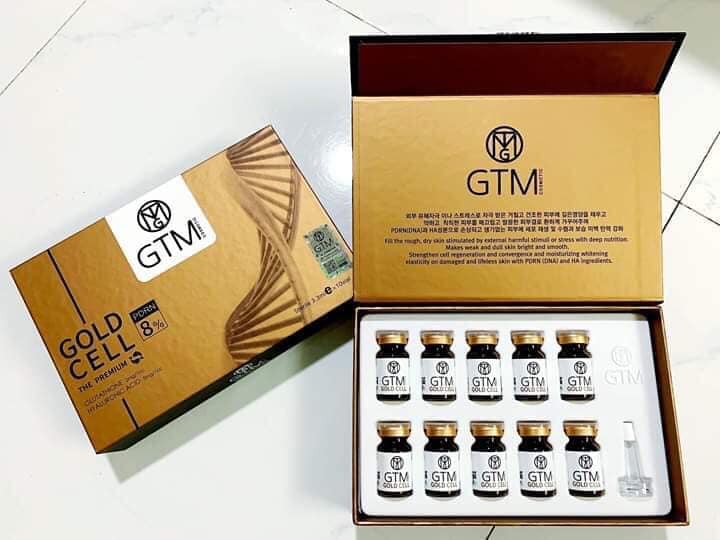 [Hcm]Lẻ 1 Lọ Dna Gtm Gold Cell Cá Hồi 8% Căng Bóng Trắng Sáng Trẻ Hóa Da 3.3Ml Hàn Quốc