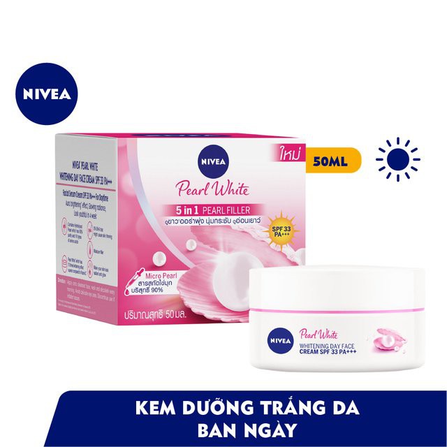 Kem dưỡng trắng da 5 in 1 Chiết Xuất Ngọc Trai Nivea Ban Ngày SPF33 PA+++ 50ml sản phẩm tốt chất lượng cao cam kết như hình