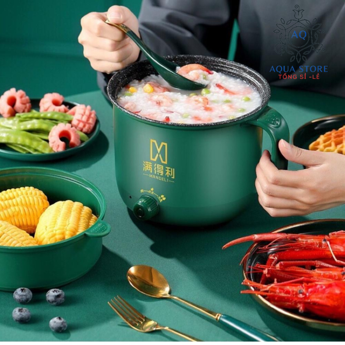 [HỎA TỐC] 💥Ca Nấu Mì Nấu Cơm Đa Năng Có Tay Cầm 18L - Nồi Lẩu Điện Mini Kèm Giá Hấp (SHANBAN).