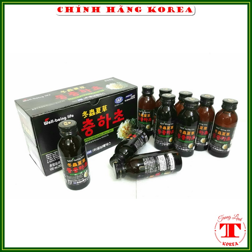 Nước Đông Trùng Hạ Thảo Hàn Quốc Chính Hãng Hộp 10 Chai - Bổ Sung Vitamin Sức Khỏe Tăng Đề Kháng Trang Linh