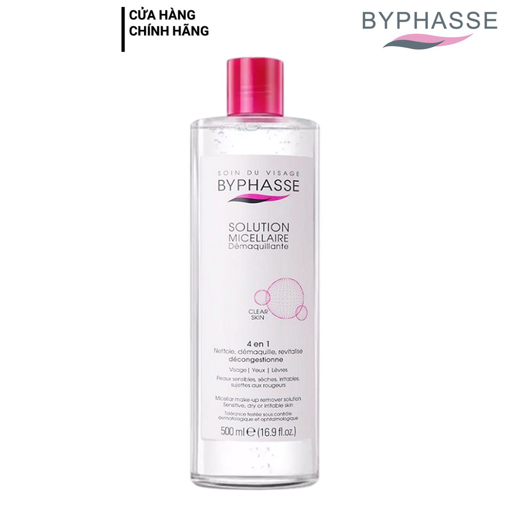 Nước tẩy trang Byphasse micellar make up remover solution 500ml