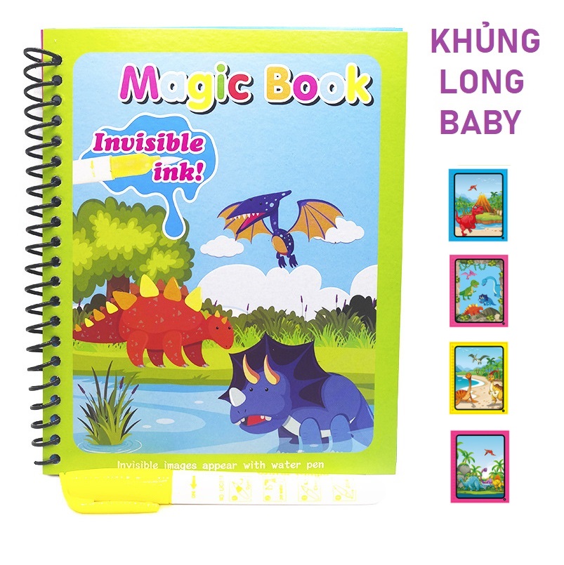 [SỬ DỤNG NHIỀU LẦN] Sách Tô Màu Nước Thần Kì Tự Biến Mất Màu Sau Vài Phút Sách Dành Cho Bé Tập Tô Tranh Tô Màu Cho Bé - SOHANEI FAM -Magic Water Book