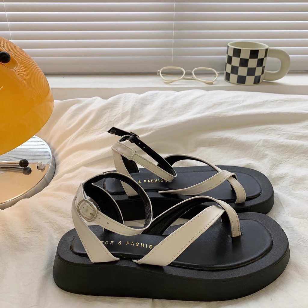 Giày sandal nữ Ulzzang xỏ ngón  dép sandal quai hậu dây đan chéo phong cách hàn quốc cực đẹp 101