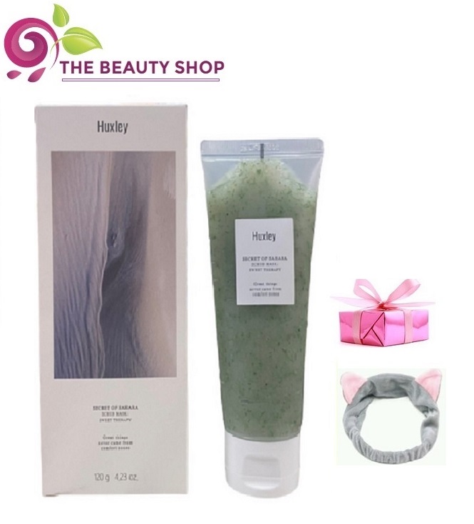 [Hcm][Full Size 120G Tặng Băng Đô Tai Mèo] Tẩy Da Chết Mặt Huxley Scrub Mask Sweet Therapy 120G