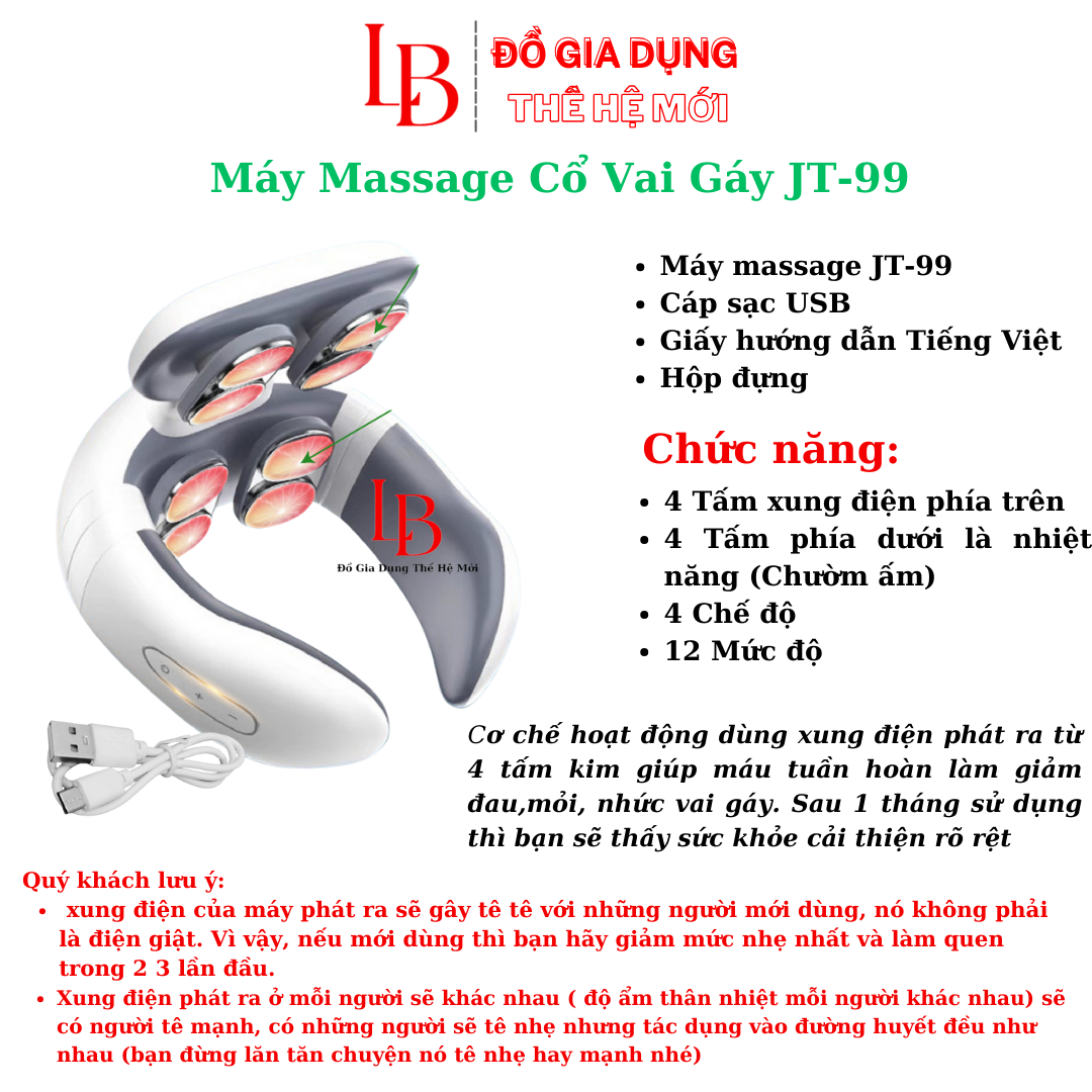 HOÀN TIỀN 15% - Máy massage cổ vai gáy Smart Neck Massage JT-88 có chườm nóng 42 độ C bản Plus 2023