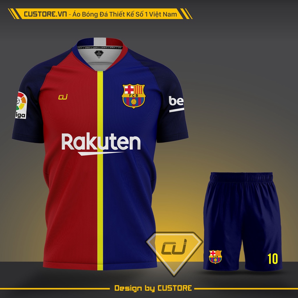 [HCM]Bộ quần áo CLB BARCA Đỏ Bích Navy CUSTORE giá rẻ