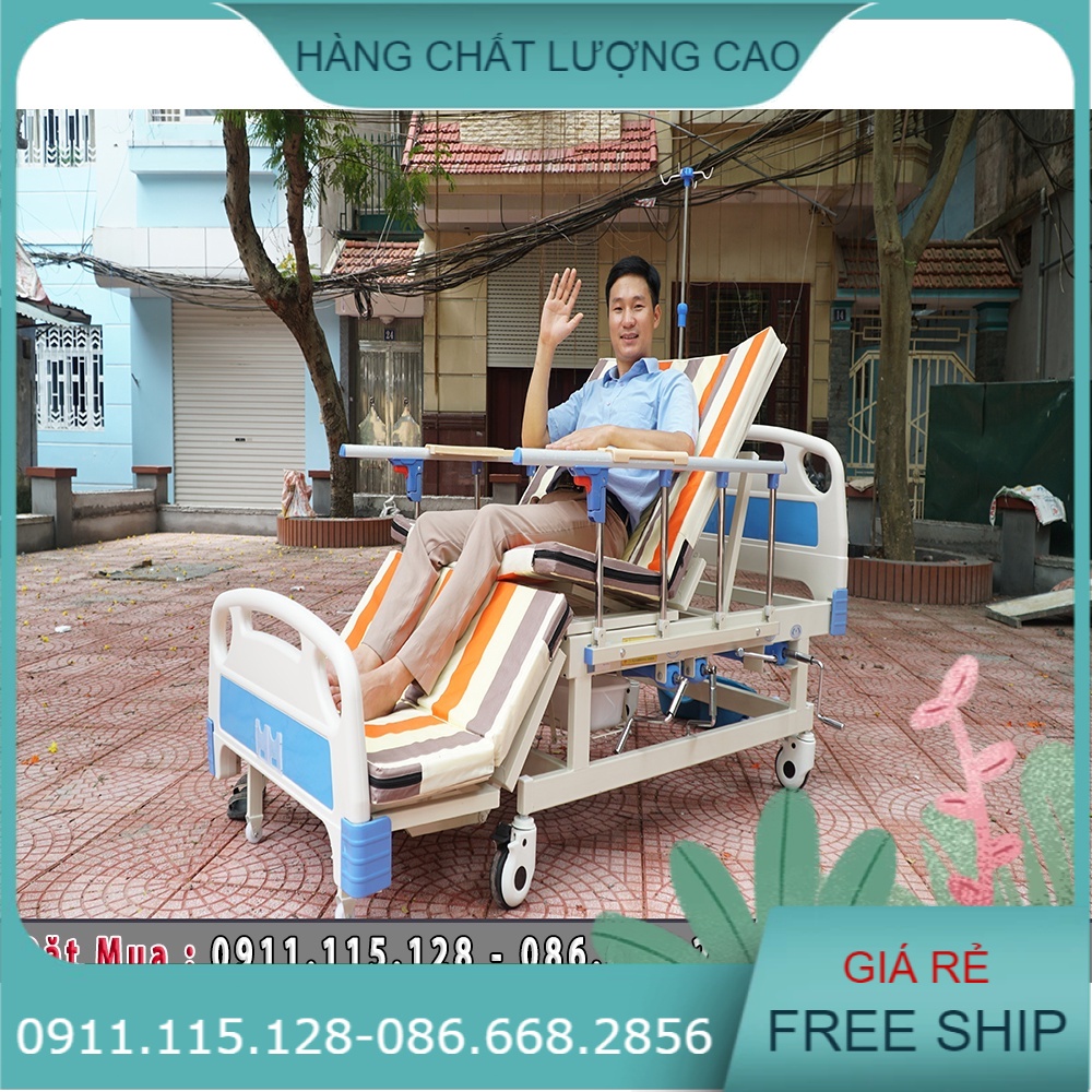 [Hcm]Giường Nằm Cho Bệnh Nhân Đa Chức Năng Có Vỉa Chống Trượt Hl3 (Giá Bán 9.850.000Đ)