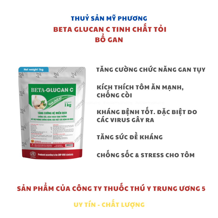 Thuoc Bổ Giải Độc Gan Cho Tôm Thảo Dược Gan Cho Tôm - BETA GLUCAN C TINH CHẤT TỎI - GAN TUỴ - Phục H