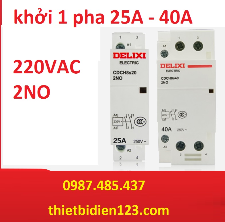 Khởi động từ 1 Pha 220V 2P 40A Khởi động từ loại tốt 25A/40A
