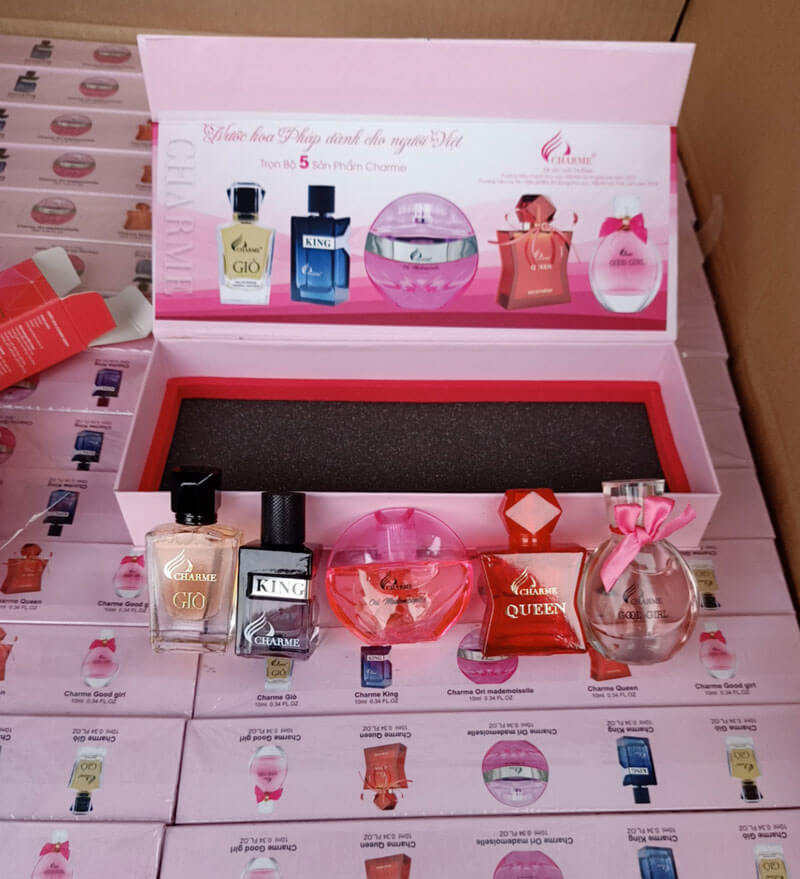 Set 5 chai nước hoa mini c.h.a.r.m.e good girl - king - giò - ori - queen