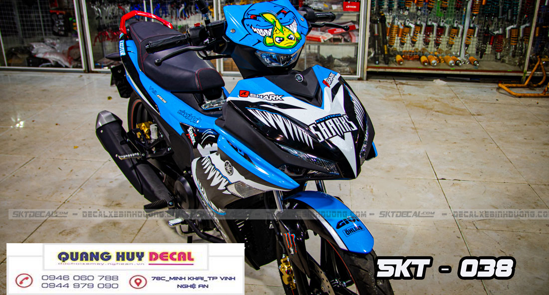 Tem trùm ex 155 xanh đen cá mập tem exciter 155 team trùm exciter 155 tem xe exciter 155 team trùm e