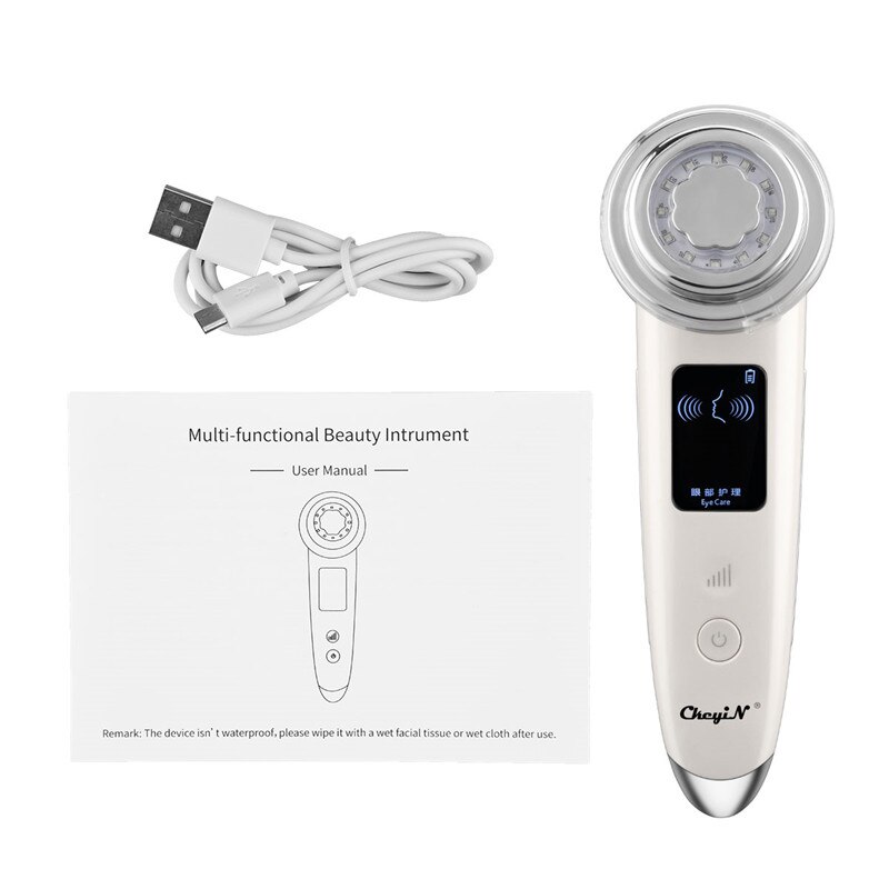 CkeyiN RF EMS LED Light Facial Beauty Device Antiy Aging Face Lifting Cleaning Eye care Nutrition Import Wrinkles Removal 48