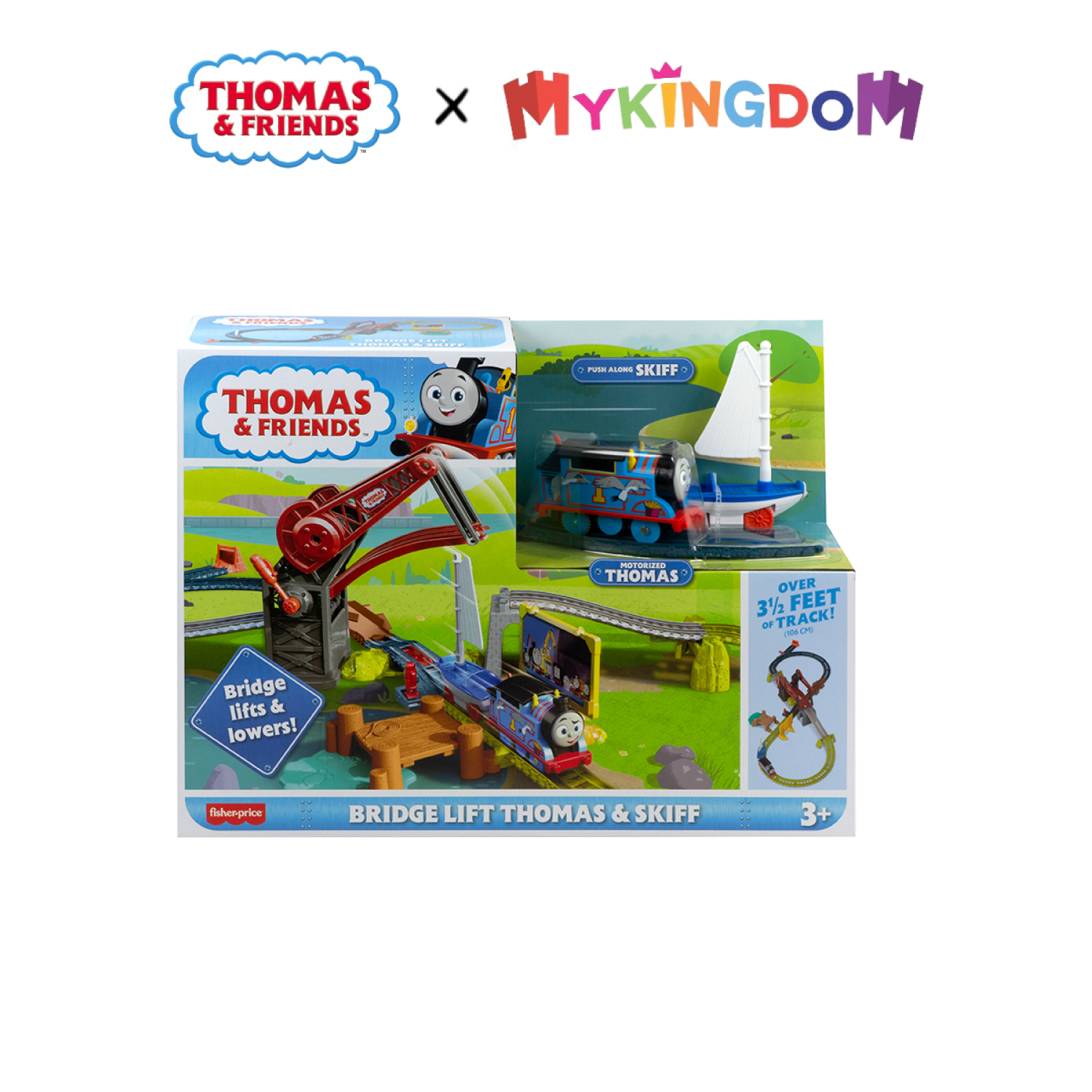 Đồ Chơi THOMAS FRIEND Mô Hình Thomas Kéo Thuyền Qua Cây Cầu Nâng HGX65