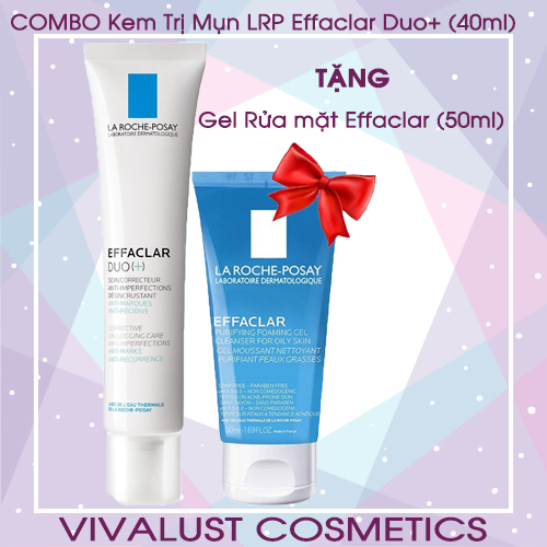 [Hcm]Combo Kem Dưỡng Giảm Mụn La Roche - Posay Effaclar Duo+ (40Ml) + Tặng Gel Rửa Mặt Effaclar Purifying Foaming Gel (50Ml)