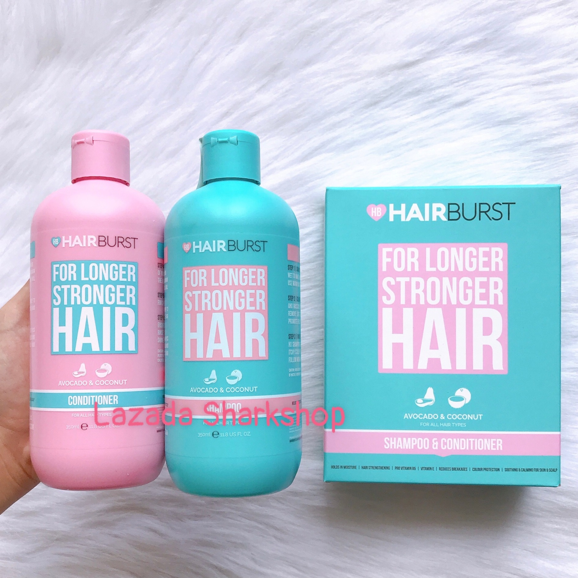 Combo Gội Xã Hairburst Kích Thích Mọc Tóc Dài Hơn Chắc Khỏe Hơn Giúp Tóc Mềm Mại 350Ml/Chai