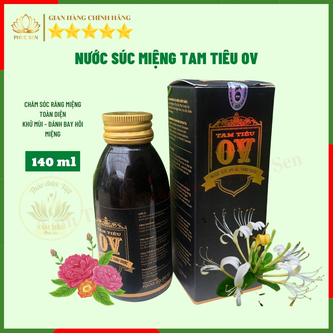 Nước Súc Miệng Thảo Dược Tam Tiêu Ov - Dứt Điểm Hôi Miệng Khử Mùi An Toàn Hiệu Quả 140Ml