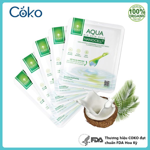 Combo Hộp 7 Mặt Nạ Sinh Học Coko Aqua Bio Skin Nanocell Mask