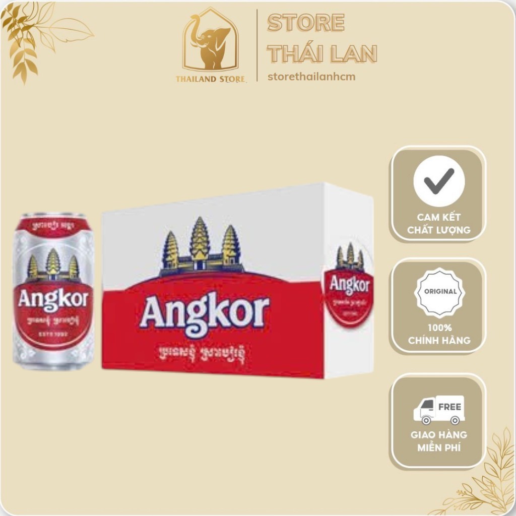 [COMBO 1 THÙNG 24 LON] 🍺 Bia Angkor - Vị bia quốc dân Campuchia 🍺