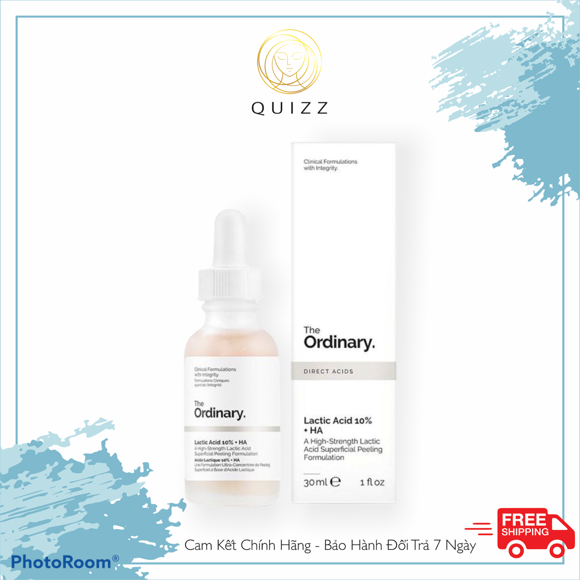 Tẩy Da Chết Hoá Học Sáng Da Đều Màu The Ordinary Lactic Acid 5% 10% +Ha_Quizz Cosmetics