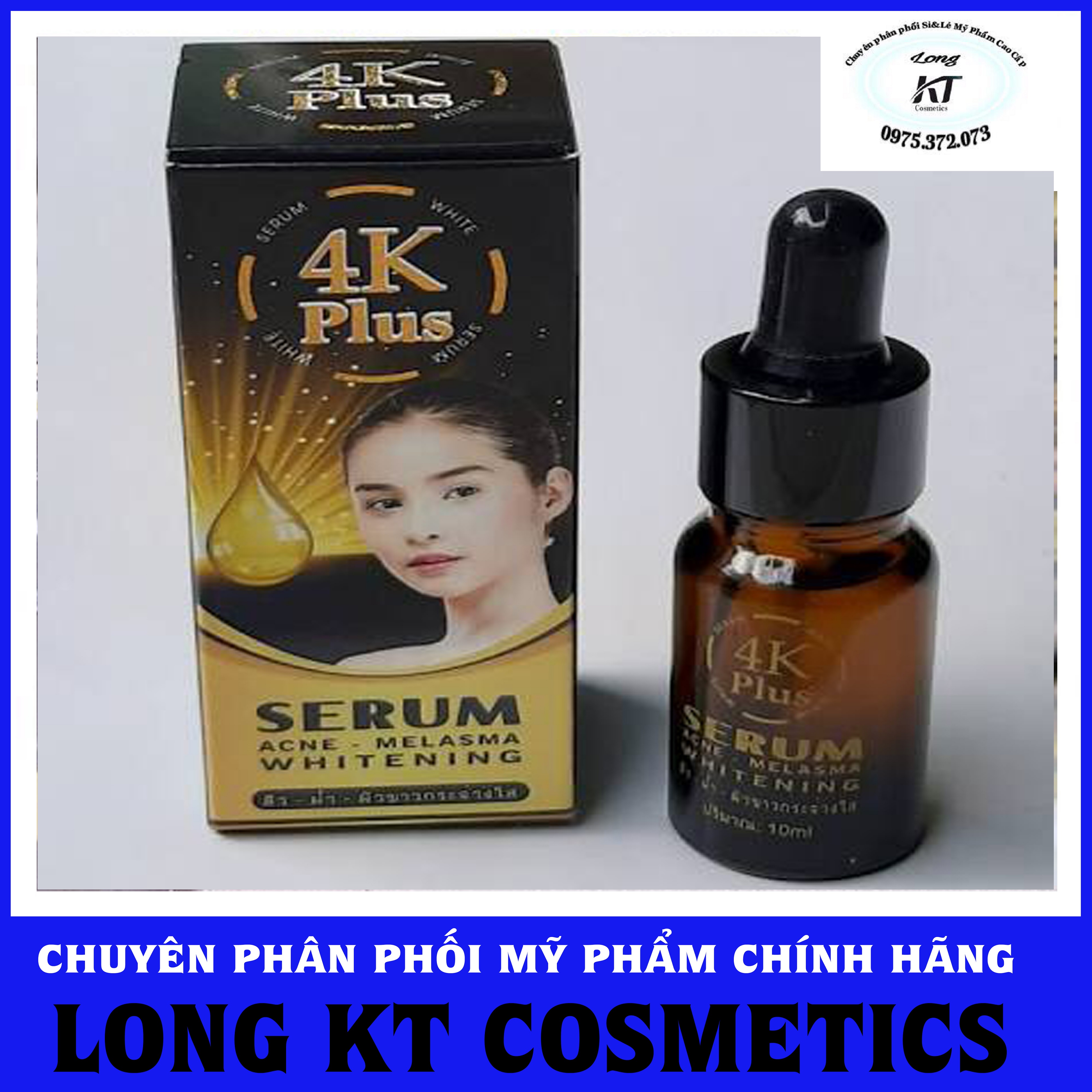 (Chính Hãng Thái Lan 4Kplus) Serum 4K Plus 10Ml Trừ Mụn Trắng Da Chống Lão Hóa Thái Lan Trừ Mụn Dưỡng Trắng Chuyên Sâu Dành Cho Face Trừ Mụn Trắng Sáng Mịn Màng Căng Bóng Đầy Đủ Dưỡng Chất Và Độ Ẩm Da Bật Tone Sau 1 Tuần