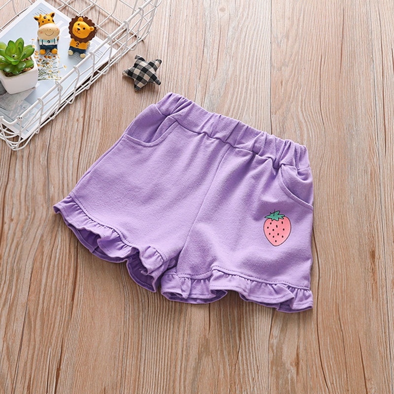 （A VOGUE） ✇✉๑ 2-7 Years Kids Girls Short Pant Summer Strawberry Print Shorts Cotton Bottoms