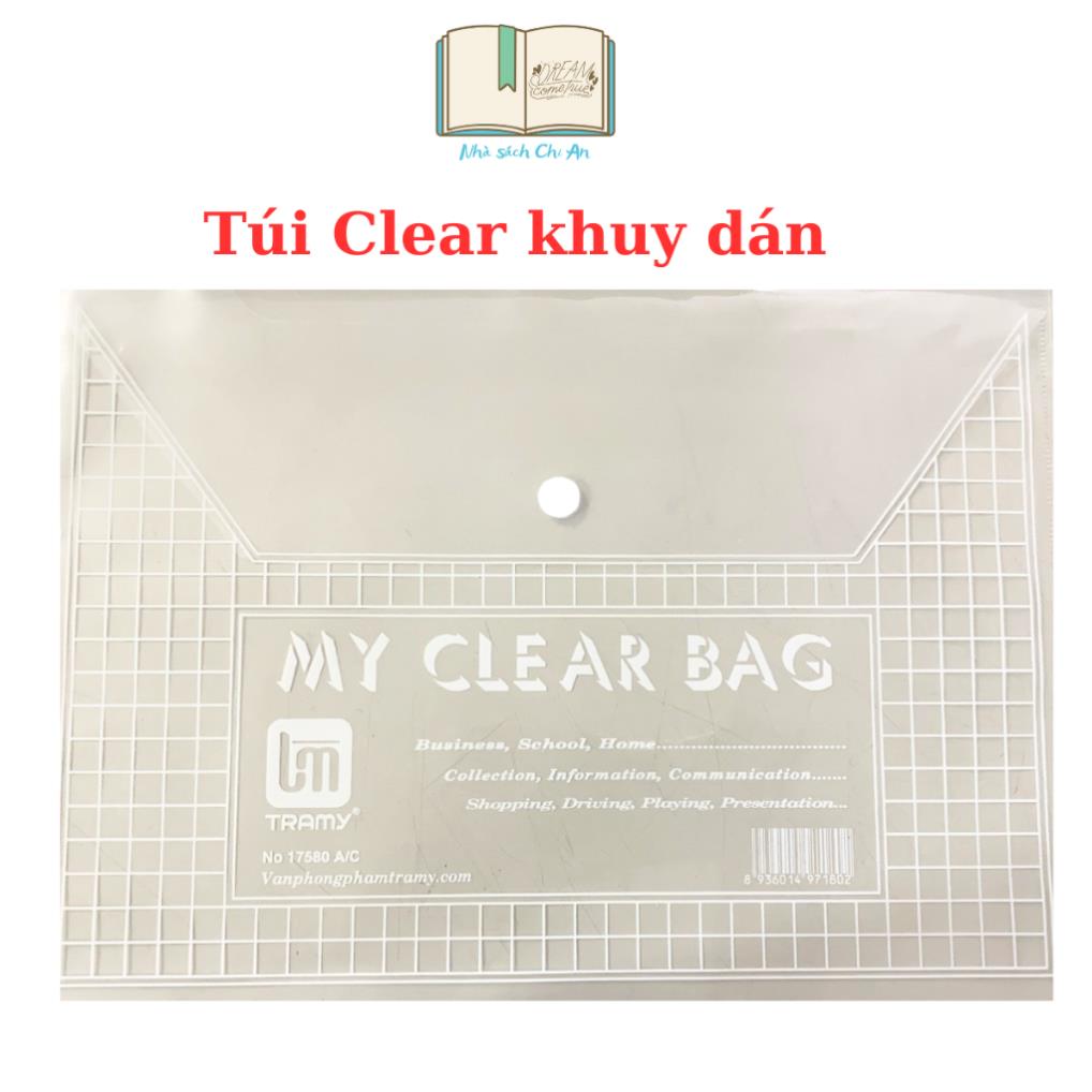 100 túi clear bag KHUY DÁN  khổ a4 khổ F các cỡ dầy mỏng khác nhau lưu trữ giấy tờ tài liệu