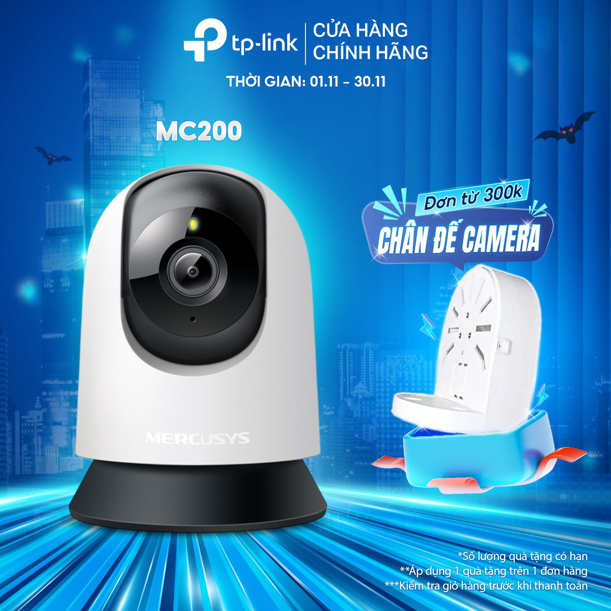 [Trong Nhà AI] Camera Wi-Fi An Ninh Trong Nhà Mercusys MC200 (2MP) / MC210 (3MP) Hình Ảnh Sắc Nét Hồ