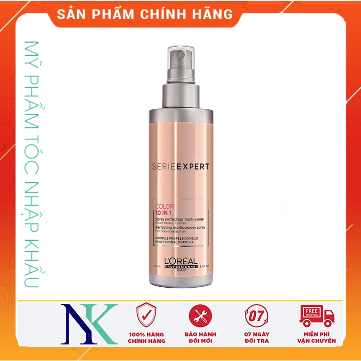 [Hcm]Xịt Dưỡng Khoá Màu Tóc Nhuộm Loreal 10 In 1 Color Spray 190Ml