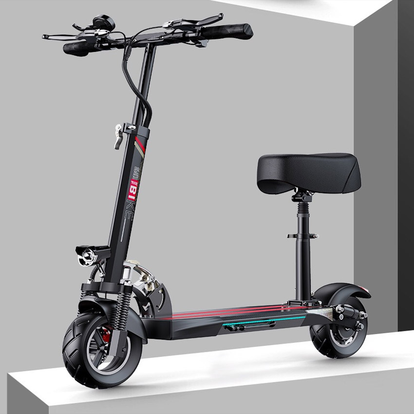 Xe scooter điện gấp gọn SEALUP bản full phanh đĩa giảm sóc động cơ 500W pin 48V đồng hồ điện tử một 