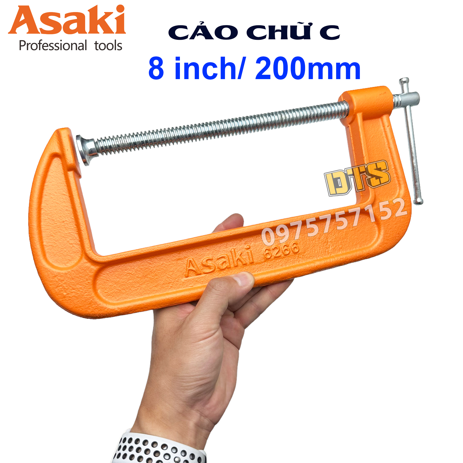 Tổng hợp Cảo chữ C nguyên khối Asaki Cảo chữ G đa năng cao cấp Asaki kẹp chữ G thép cứng chịu lực cự