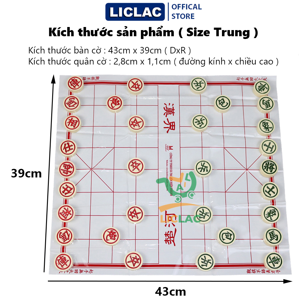 Tổng hợp CỜ TƯỚNG ĐẶC RUỘT gồm Quân Cờ và Bàn Cờ Nilon Siêu Bền Bộ đồ chơi giáo dục Cờ Tướng sản xuất tại Việt Nam Đồ chơi Boardgame - LICLAC