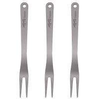 Tito 3pcs/1pc Nĩa trái cây cái nĩa ăn trái cây dao kéo Titan nguyên chất Mini hai-tine ngã ba cho bữa tiệc tiệc món tráng miệng trái cây bánh salad dụng cụ nhà bếp