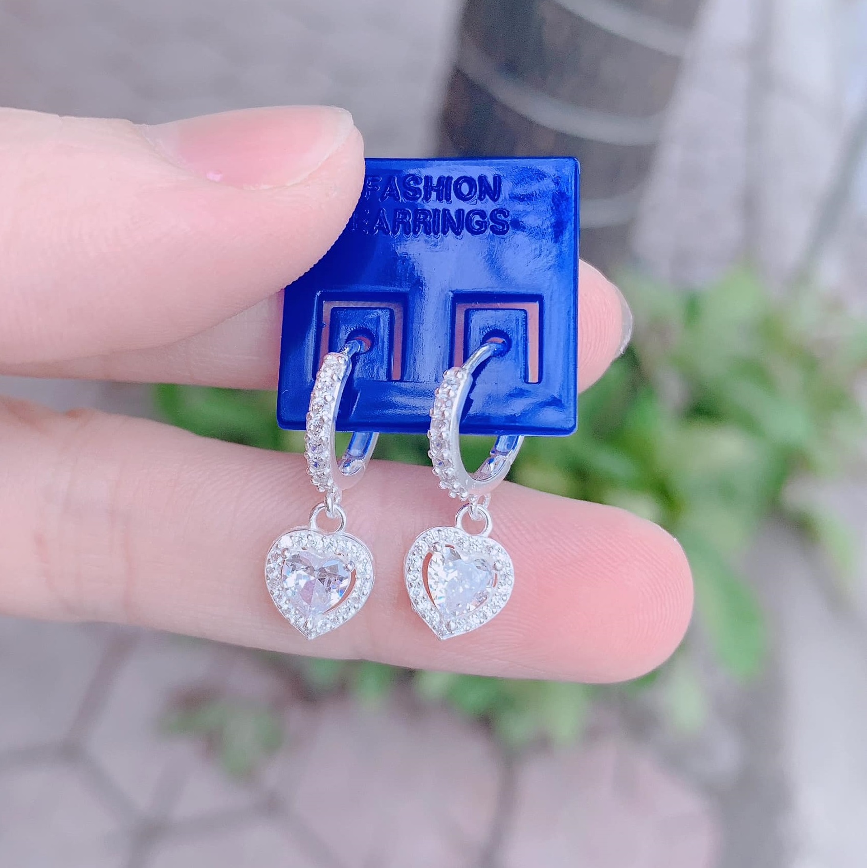 Bông tai bạc hình trái tim chất liệu bạc s925 MS0780