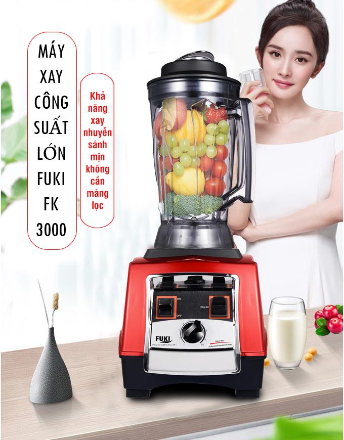 Máy xay sinh tố đậu nành công nghiệp Fuki 3000W FK-3000 (Màu đỏ)