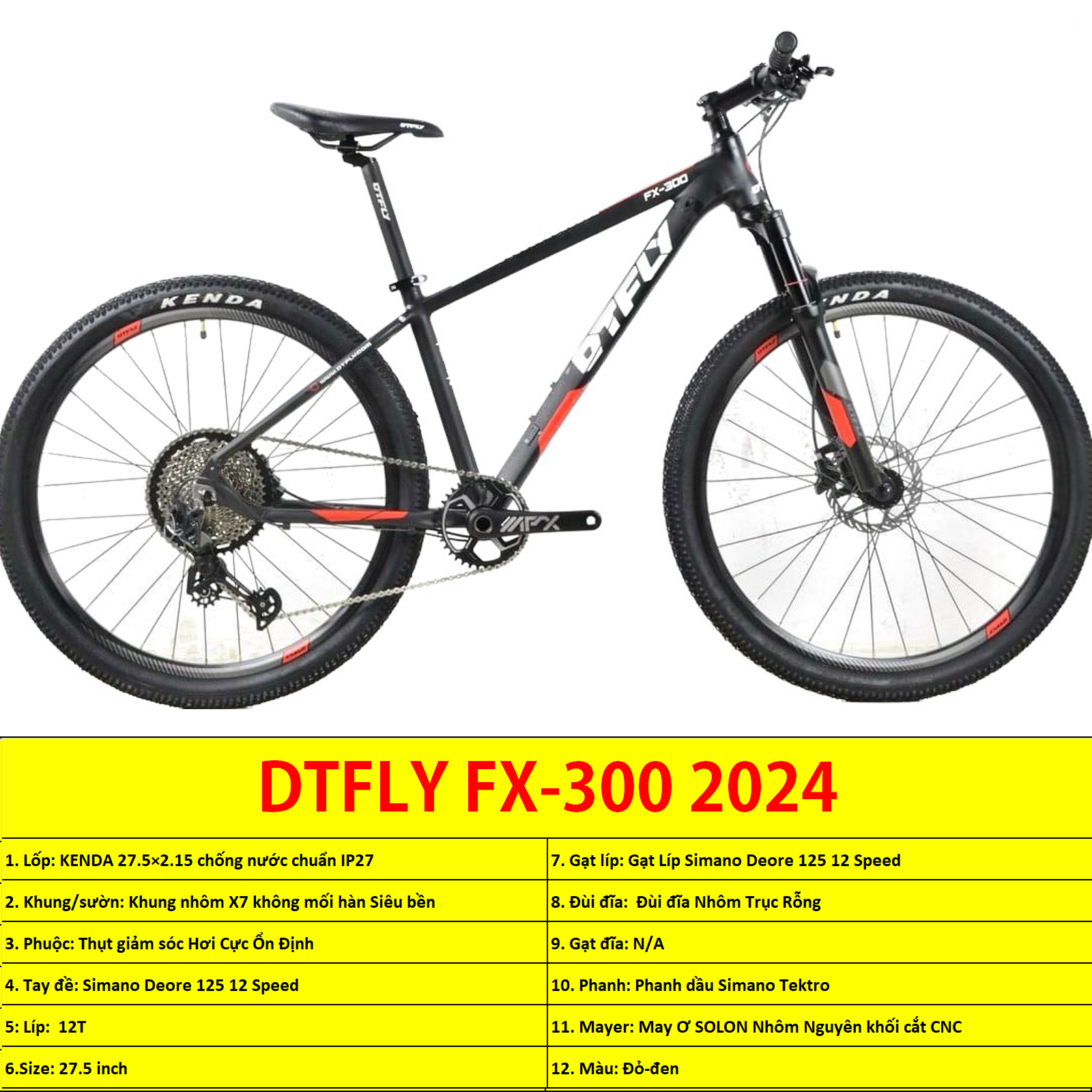 Xe đạp địa hình MTB DTFLY FX-300 27.5in 2024