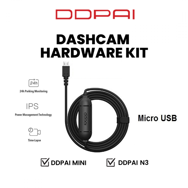 Bộ Dây Nguồn Xe Hơi Hardwire Kit cho Camera Hành Trình DDPai Mini Pro/ Mini 5/ Z40 Điện áp đầu vào 1