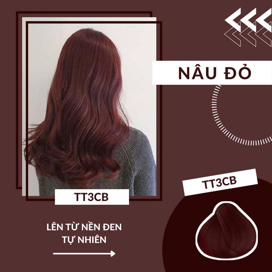 [Siêu Sale] [Giá Sốc] [Hot] Thuốc Nhuộm Tóc Nâu Đỏ Của Tt3Cb Lên Từ Nền Đen Tự Nhiên Không Tẩy Tóc