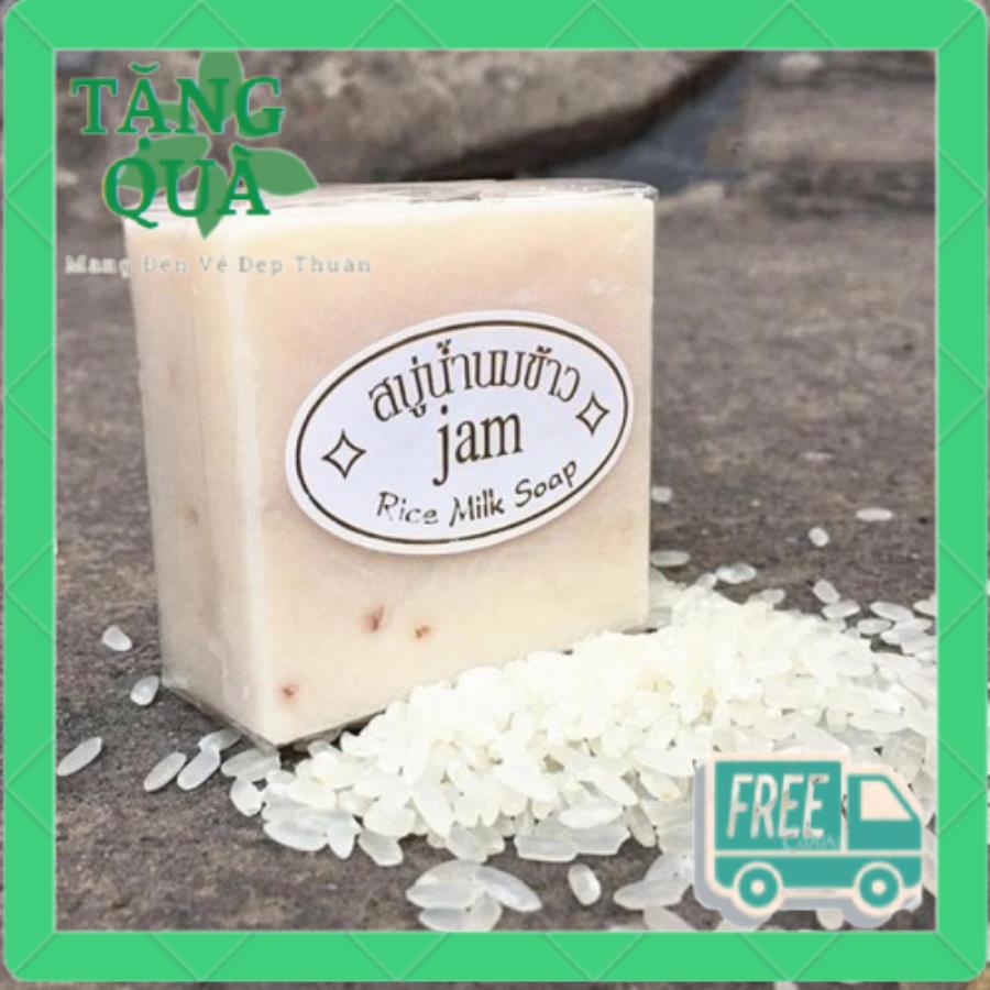 Xà Phòng Kích Trắng Cám Gạo Thái Lan Jam Rice – Milk Soap